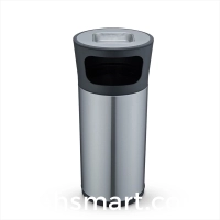 Stainless Steel Round Ashtray Stand Trash Bin