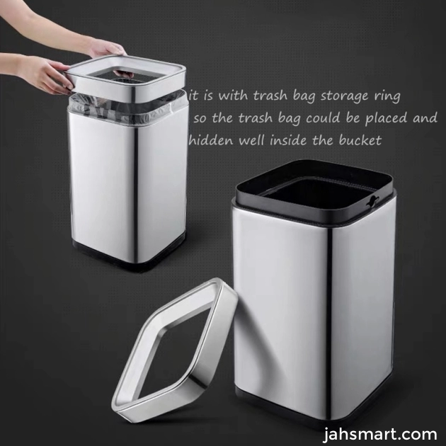 Stainless steel hotel square waste paper basket garbage bin