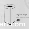 Stainless steel hotel square waste paper basket garbage bin