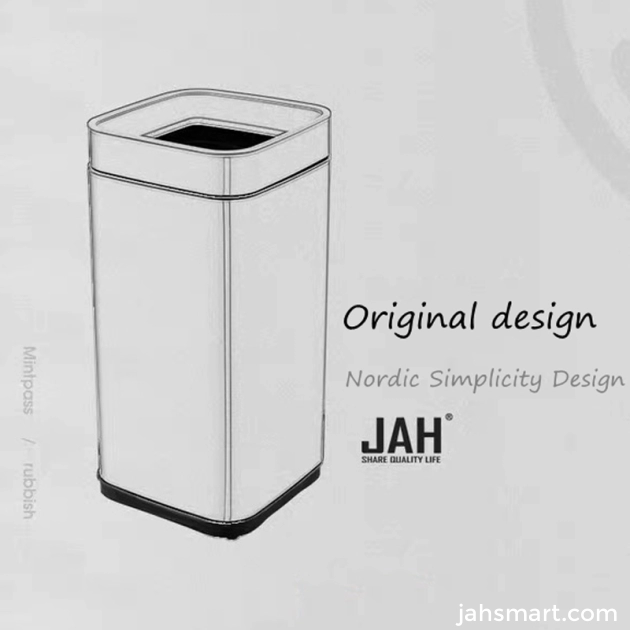 Stainless steel hotel square waste paper basket garbage bin