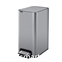 Pedal dual bucket stainless steel trash can