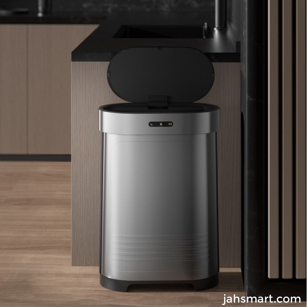 Foldable large capacity induction stainless steel trash can