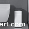 Small double-sided open lid stainless steel induction trash can
