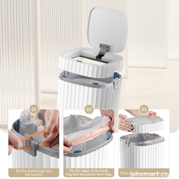 Smart Sensor Trash Can with One-Pull Packing Plastic