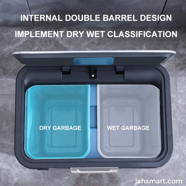 High footed double bucket hand press trash can