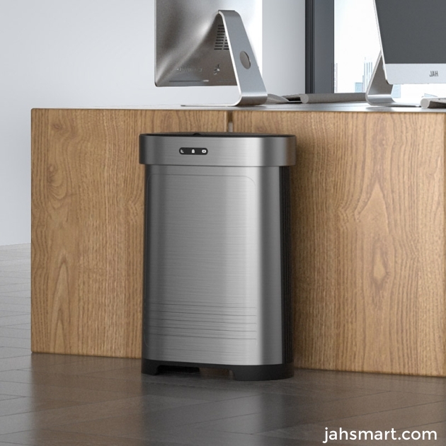 Foldable large capacity induction stainless steel trash can