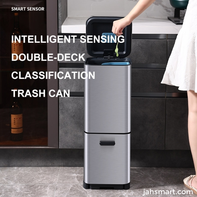 Double-Layer Pull-Out Classified Smart Trash Can