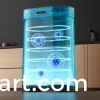Foldable large capacity induction stainless steel trash can