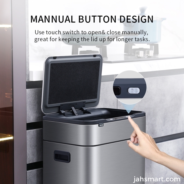 Stainless steel kitchen sensor garbage bin