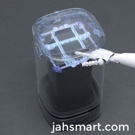 What is one click packaging, and what is the experience of a whole house smart trash can?