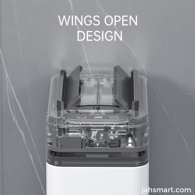 Small double-sided open lid stainless steel induction trash can