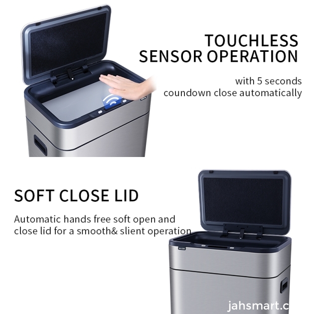 Stainless steel kitchen sensor garbage bin